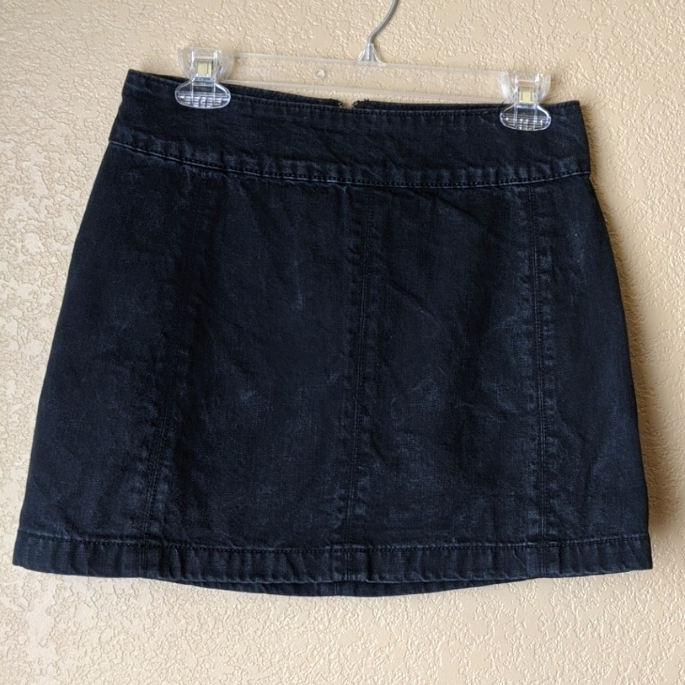 Free People Black Denim Shirt Sz 4